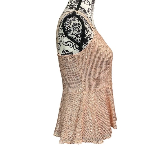 Grace Karin Sequin Peplum Camisole Blouse Top Sz-Medium - Picture 2 of 4